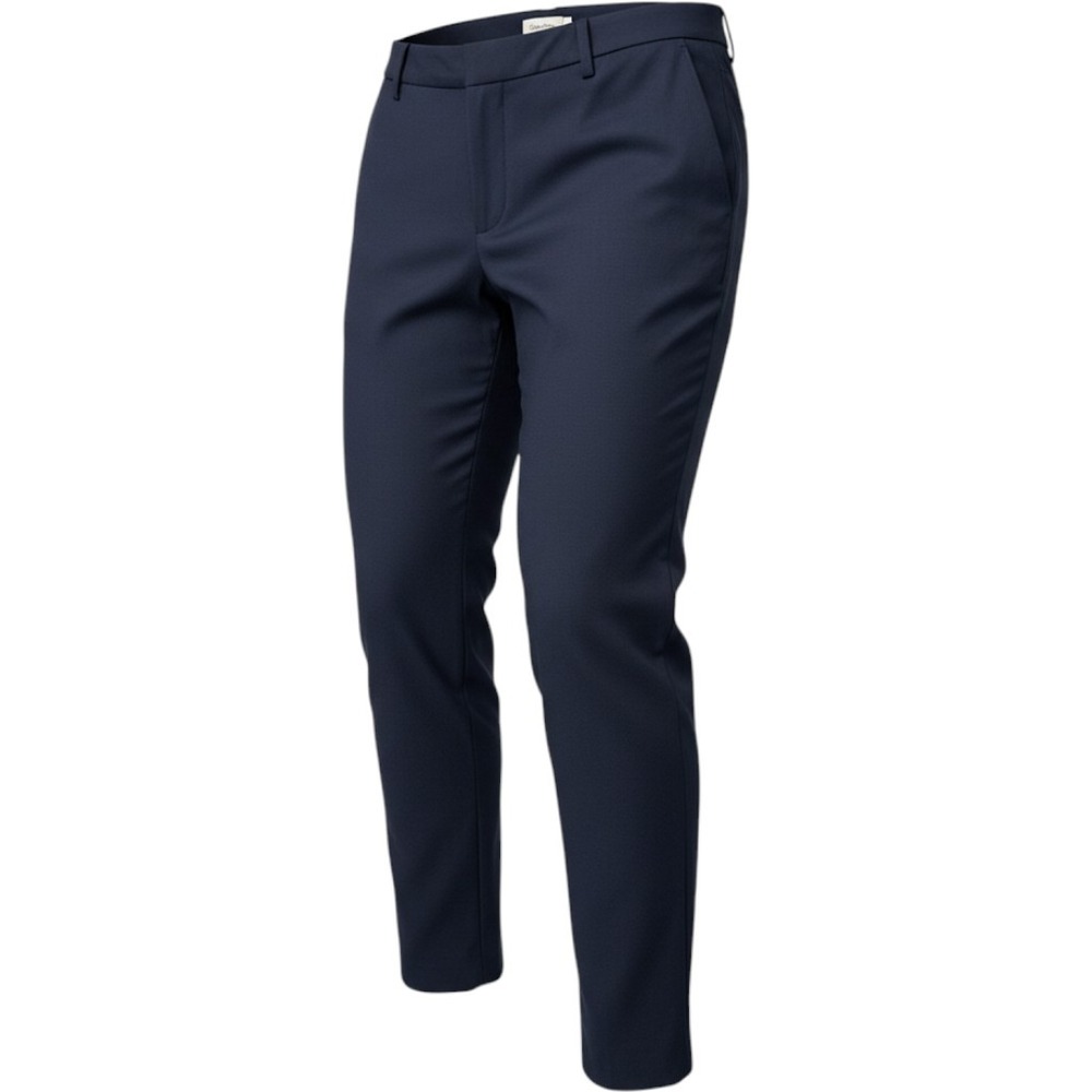 Calvin Klein Womens Navy Blue Straight Leg Dress Pants Trousers Size 14